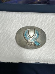 Vintage Eagle with Turquoise in Wings Belt Buckle