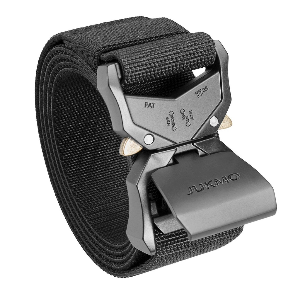 JUKMO Tactical Belt, Military Medium-for Waist 36&Prime;-42&Prime; (Length 49&Prime;), Black