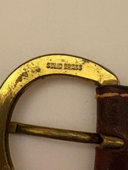 2 Vintage Brass Square & Oval Center Bar Pin Buckle for Belt Strap
