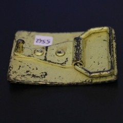 Vintage Yellow Belt Buckle Floral Boho Style Ornamental Metal Design
