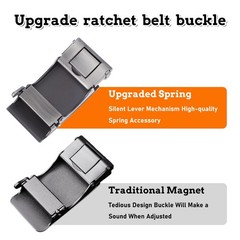 QfwdfcTrenz 35mm Ratchet Belt Buckle Only for 1 3/8 Slide One Size, Silver