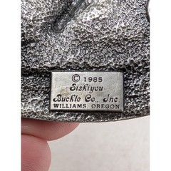 Vintage 1985 Siskiyou Buckle Co Eagle Mountain Pewter Belt Buckle SW-2 Oregon