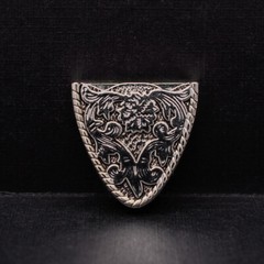 Western Cowboy Silver Flower Engraved Belt Pin Buckle 3pc/Set Fits 1-1/8&Prime; Strap