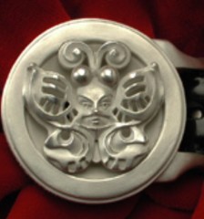 Belt buckle Sterling Silver  » BUTTERFLY MASK  » (Belt not included)