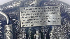 Pewter Belt Buckle Square Dance Couple Dancing Fiddle Banjo 1985 Siskiyou