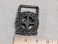 vintage 1970s handcrafted BRASS belt buckle BRUTALIST rustic BOHO hippie star