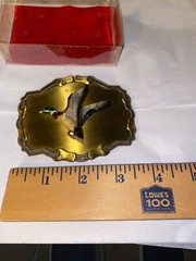 1978 Raintree Belt Buckle~3D Mallard Duck~Enamel & Brass Finish