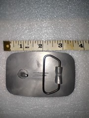 Vintage Pewter Removable Mens Belt Buckle (RAMSEY WINCH) 3.5&Prime;X 2.25&Prime; MADE IN USA