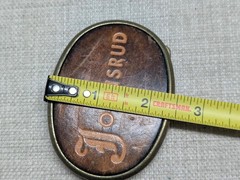 1970s vintage JOHNSRUD belt buckle TRUCKER trucking BRASS tooled leather WESTERN