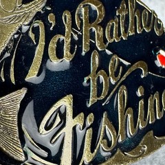 Vtg 1985 The Great American Buckle Co I&rsquo;d Rather Be Fishing Trout Belt Buckle