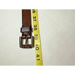 Dockers Brown Leather Belt Unisex Braided Brass Buckle Size L Vintage 1990s