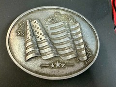 United States of America Flag Stars & Stripes BevBuckle Can Holder/ Belt Buckle