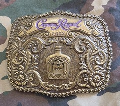 Limited Edition Crown Royal 2003 promotional belt buckle
