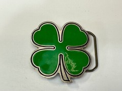 Lucky Four Leaf Clover Green Belt Buckle By Great American Products