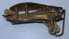 Great American Buckle Co Biplane Brass Belt Buckle