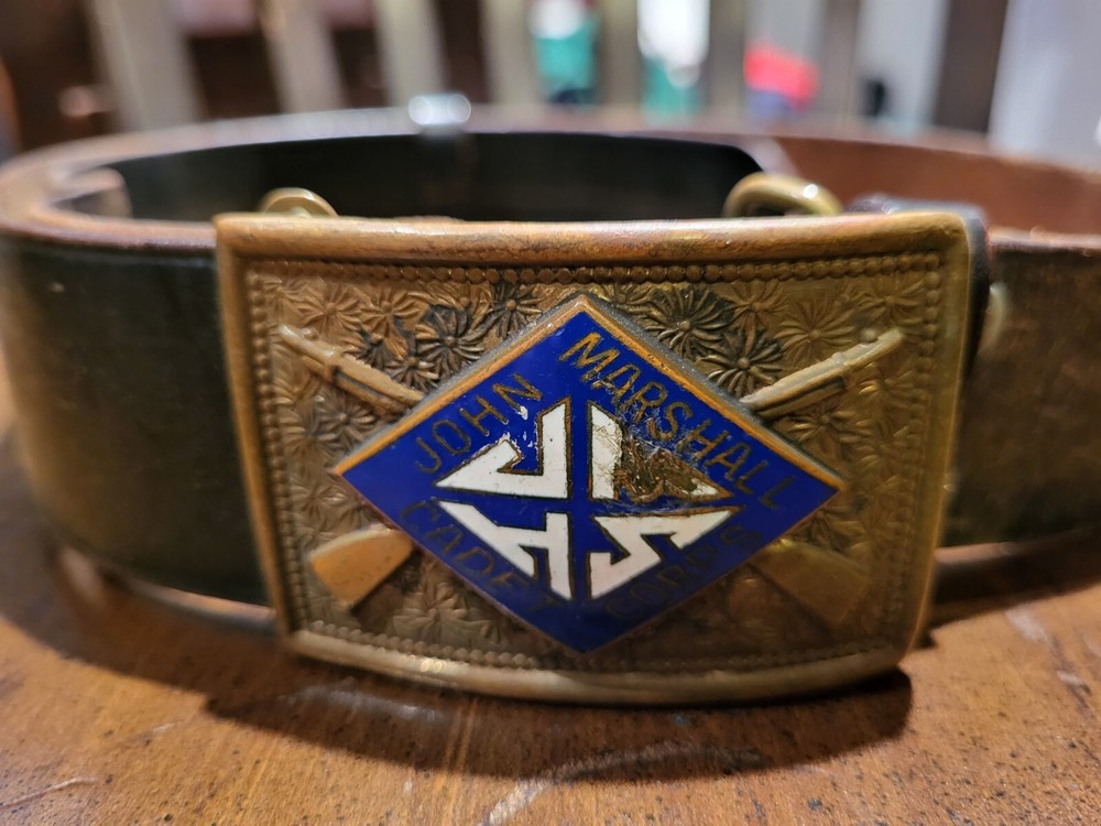 Vintage Rare 1940s 1950s John Marshall Cadet Corps Richmond VA Belt Buckle