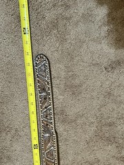 Handmade Patriotic Western Belt 30-Eagles-Brn/White-Lace-Stitches-Buckle-Leather