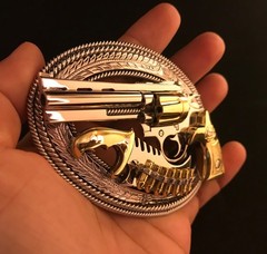 (MADE BY ORDER) BUCKLE HANDMADE STAINLESS STEEL WESTERN STYLE GUN PYTHON #3