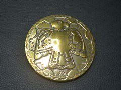 Handmade, Vintage Solid Brass Round Sun bird Belt Buckle gift, Belt Not Included