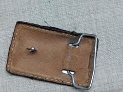 vintage NATIVE AMERICAN belt buckle SOUTHWESTERN indian print STITCHED leather