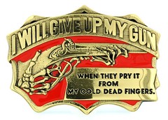 « From My Cold Dead Fingers » Gun Rights Solid Brass Belt Buckle