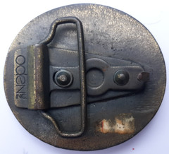 vintage 1970s Oden round belt buckle 3 mast sailing ship 2.5&Prime; round