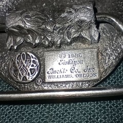 Vintage 1988 Siskiyou P40 Flying Eagle and Sun Pewter Belt Buckle EUC