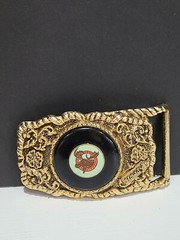 Vintage Loyal Order Of Moose Brass Belt Buckle P.A.P, HOWDY