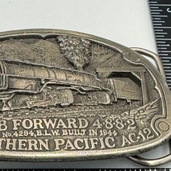 Vintage 1984 Southern Pacific AC-12 Cab Forward 4294 Railroad Belt Buckle H1284