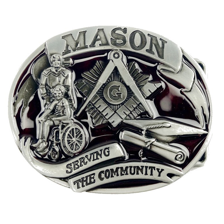 Mason Belt Buckle Western Cowboy American Workers (MASN-04)