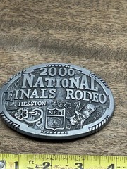 National Rodeo Finals Bull Riding Hesston ~2000 Belt Buckle ~Western Cowboy NFR