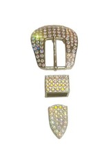 Western Fashion Full Crystal Belt Buckle W/AB Color Crystals