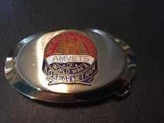 AM Vets Belt Buckle Korea Vietnam WW II