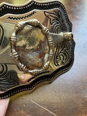 Men’s Rectangular Belt Buckle With Oval Stone