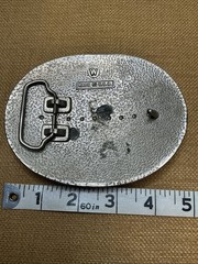 Men&rsquo;s Silver Belt Buckle Vintage USA Made Patriotic Eagle Oval Shaped Large
