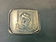 Skull – Body Armor Ribbon – unique Vintage Metal Belt Buckle