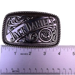 Jack Daniels Unisex Silver Tone Metal Belt Buckle Old No. 7 Design 2005 Limited