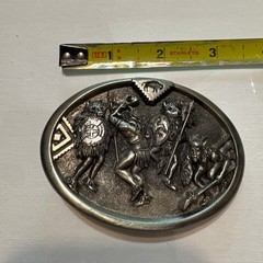 Great American Products Belt Buckle Mens OS Silver Excellent 1993 Warrior USA