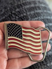 1991 Patriotic Flag Belt Buckle #1981 by The Great American Buckle Co. USA