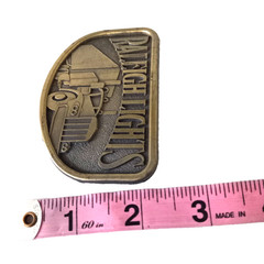 Vintage Raleigh Lights Cigarettes Pewter Belt Buckle Trucker 1980s Tobacco
