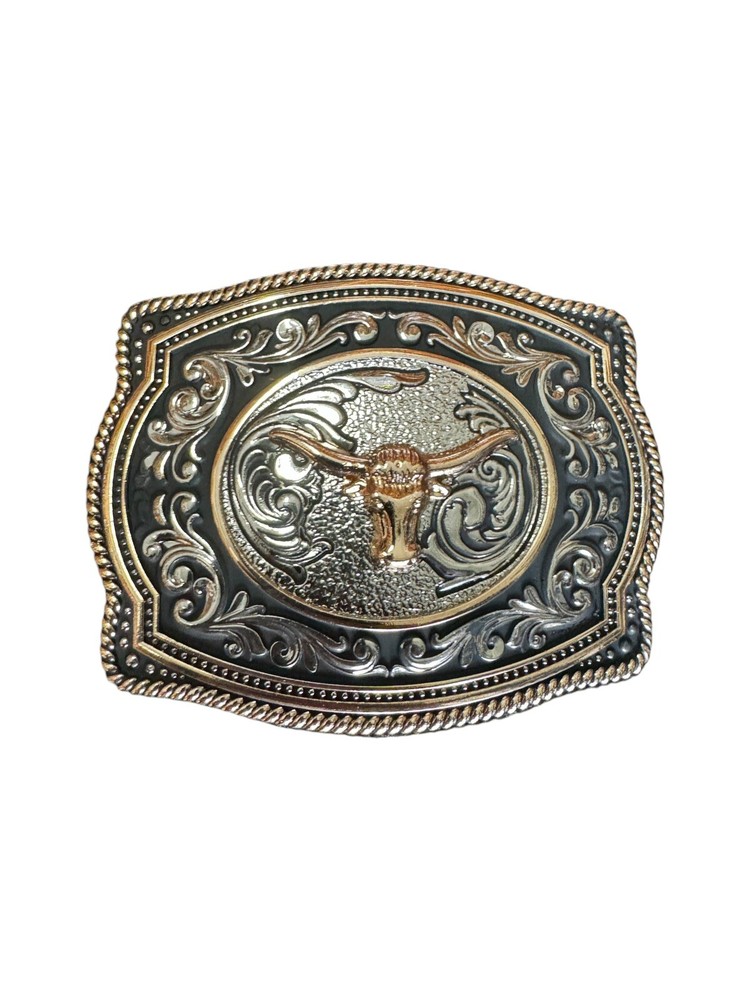 Long Horn Bull western style Cowboy buckle hebilla Vaquera Con toro