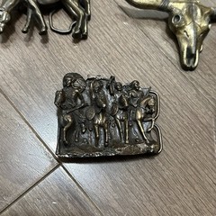 Vintage Lot (8) Belt Buckles Western Longhorn Gun Cowboy Brass Native Horse USA