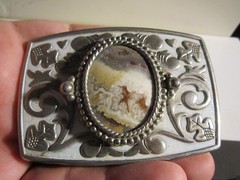 VINTAGE AGATE GEMSTONE BELT BUCKLE BUCKLE CLASP NUB IS BROKEN OFF – GW-26
