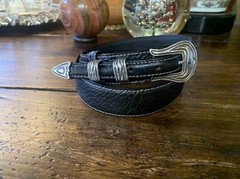 Chacon James Reid style Sterling Silver Belt Buckle Set Nu 🦬34-37-1.3/8”✅