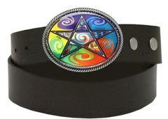 Wiccan Pentagram Belt Buckle – Natures Elements Men Women Handmade Buckle