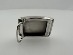 Vintage Sterling Silver 14K Gold Overlay Belt Buckle Monogram EWB 201