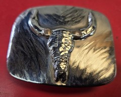Handmade TIG Weld Bull Skull Belt Buckle Stainless Steel Rust Buckles Western