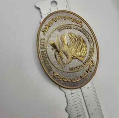 North American Hunting Club Life Member Belt Buckle Silver Gold Tone Statement