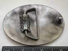 Brooks and Dunn RED Enamel Belt Buckle Solid Metal Country Music Pewter