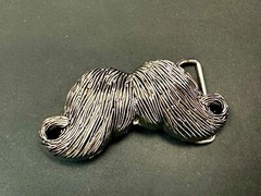 Mustache Novelty Psychobilly Rockabilly Biker Punk Heavy Figural Belt Buckle